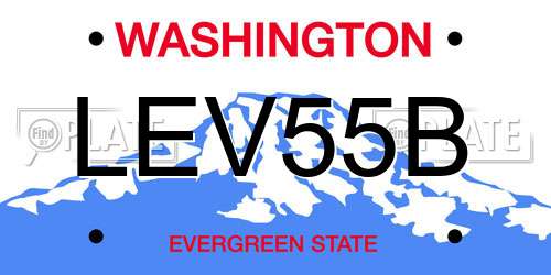 LEV55B Washington License Plate