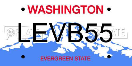 LEVB55 Washington License Plate