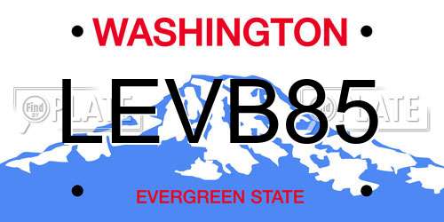 LEVB85 Washington License Plate