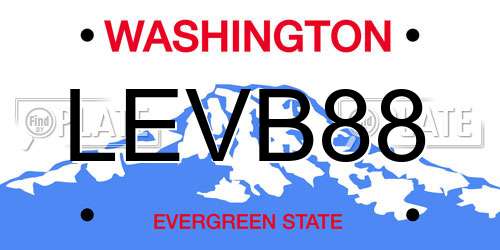 LEVB88 Washington License Plate