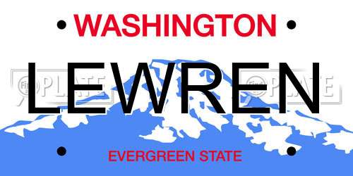 LEWREN Washington License Plate