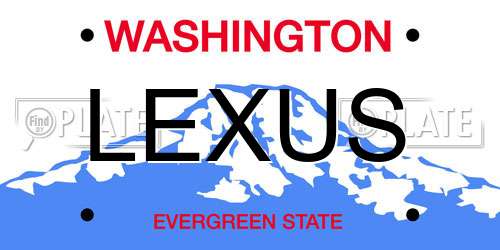 LEXUS Washington License Plate