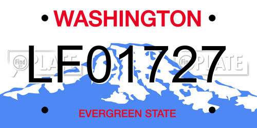 LF01727 Washington License Plate