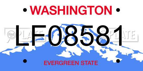 LF08581 Washington License Plate