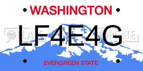 LF4E4G Washington License Plate