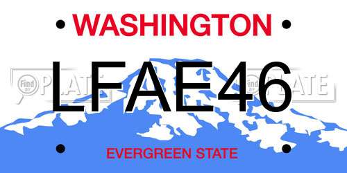 LFAE46 Washington License Plate
