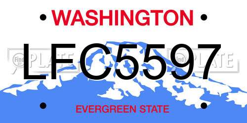 LFC5597 Washington License Plate