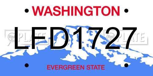 LFD1727 Washington License Plate