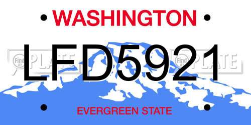 LFD5921 Washington License Plate