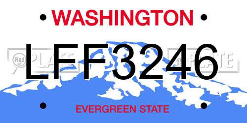 LFF3246 Washington License Plate