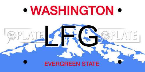 LFG Washington License Plate