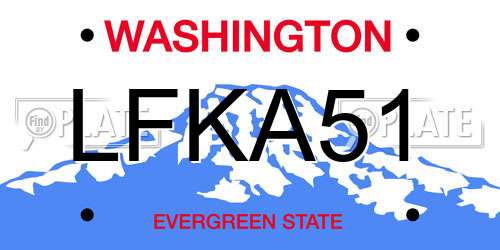 LFKA51 Washington License Plate
