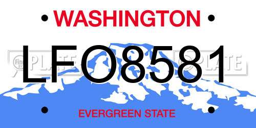 LFO8581 Washington License Plate