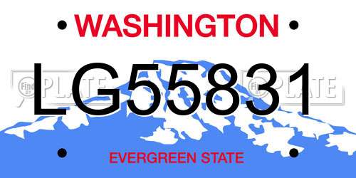LG55831 Washington License Plate