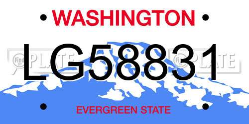 LG58831 Washington License Plate