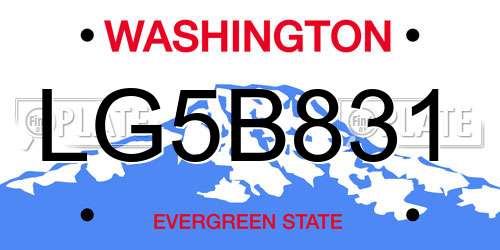 LG5B831 Washington License Plate