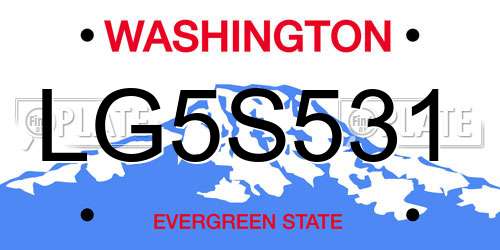 LG5S531 Washington License Plate