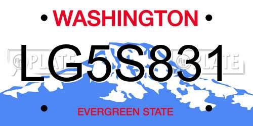 LG5S831 Washington License Plate