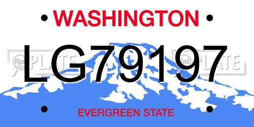 LG79197 Washington License Plate