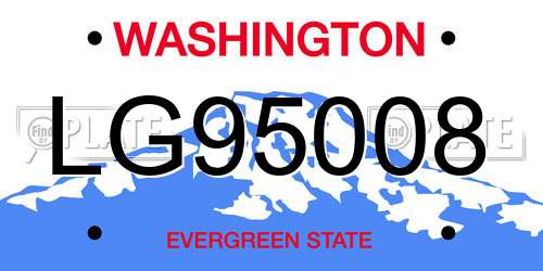 LG95008 Washington License Plate