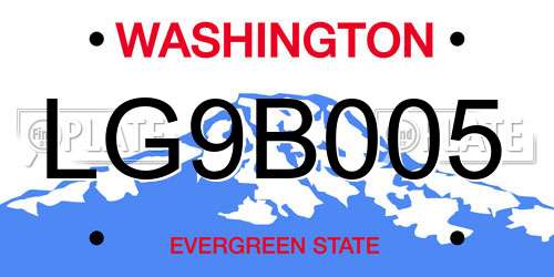 LG9B005 Washington License Plate