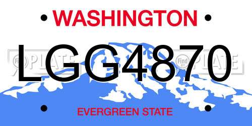 LGG4870 Washington License Plate