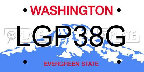 LGP38G Washington License Plate