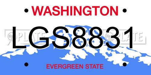 LGS8831 Washington License Plate