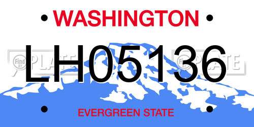 LH05136 Washington License Plate