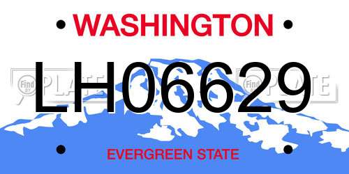 LH06629 Washington License Plate