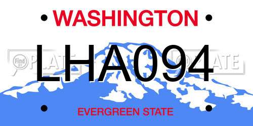 LHA094 Washington License Plate