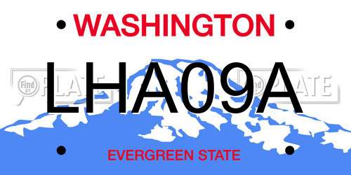 LHA09A Washington License Plate