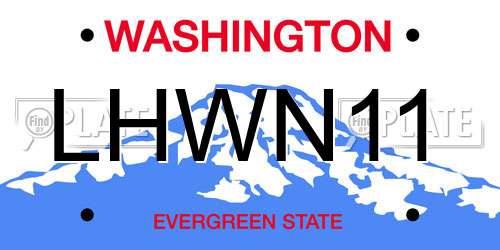 LHWN11 Washington License Plate