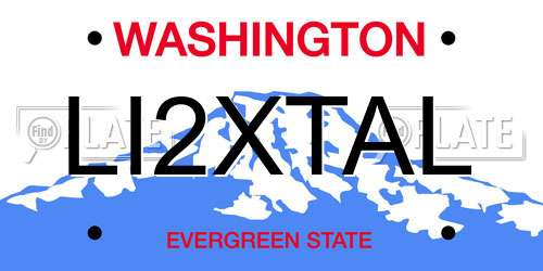 LI2XTAL Washington License Plate