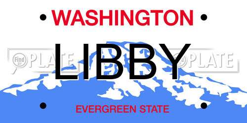 LIBBY Washington License Plate