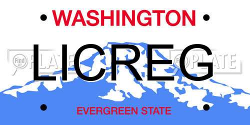 LICREG Washington License Plate