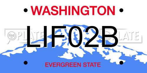 LIF02B Washington License Plate