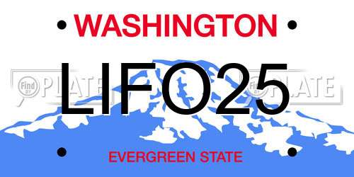 LIFO25 Washington License Plate