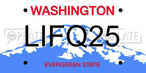 LIFQ25 Washington License Plate