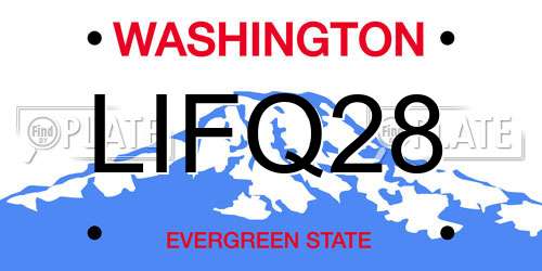LIFQ28 Washington License Plate