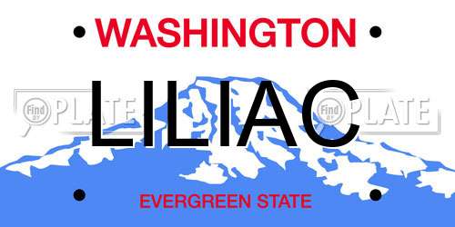 LILIAC Washington License Plate