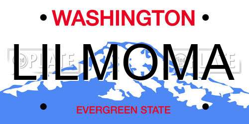 LILMOMA Washington License Plate
