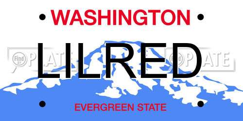 LILRED Washington License Plate