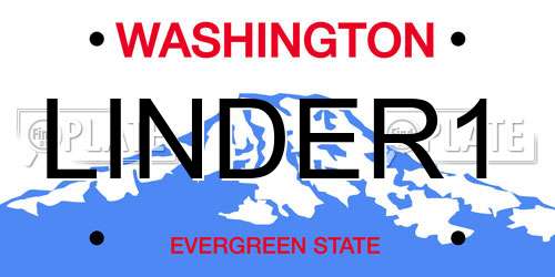 LINDER1 Washington License Plate