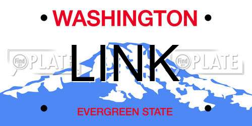 LINK Washington License Plate