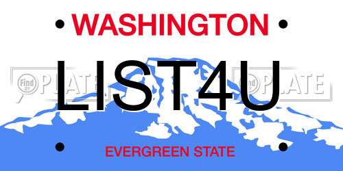 LIST4U Washington License Plate
