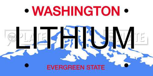 LITHIUM Washington License Plate