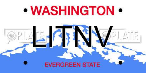 LITNV Washington License Plate
