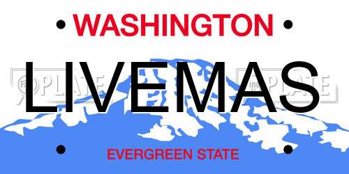 LIVEMAS Washington License Plate