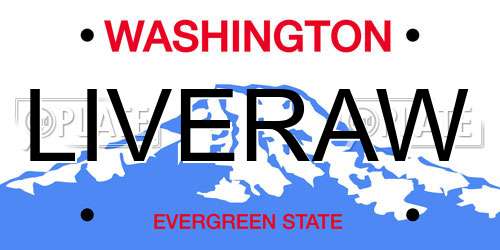 LIVERAW Washington License Plate